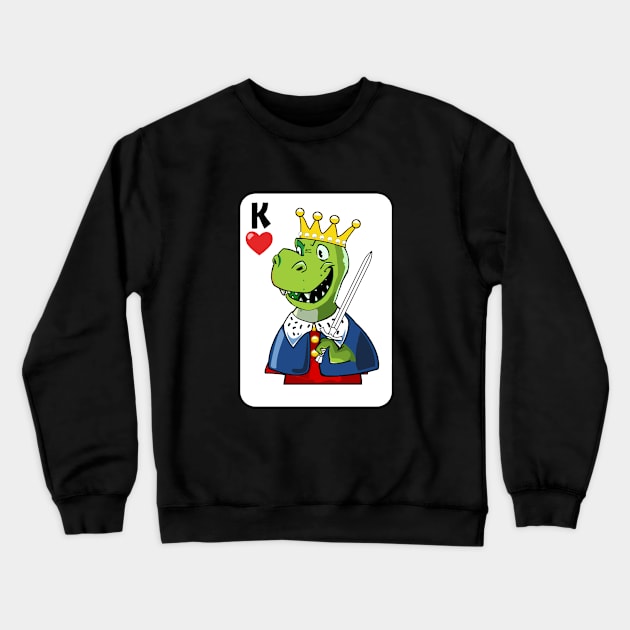 T Rex, Playing Cards, Dinosaur, Tyrannosaurus Rex Crewneck Sweatshirt by iHeartDinosaurs